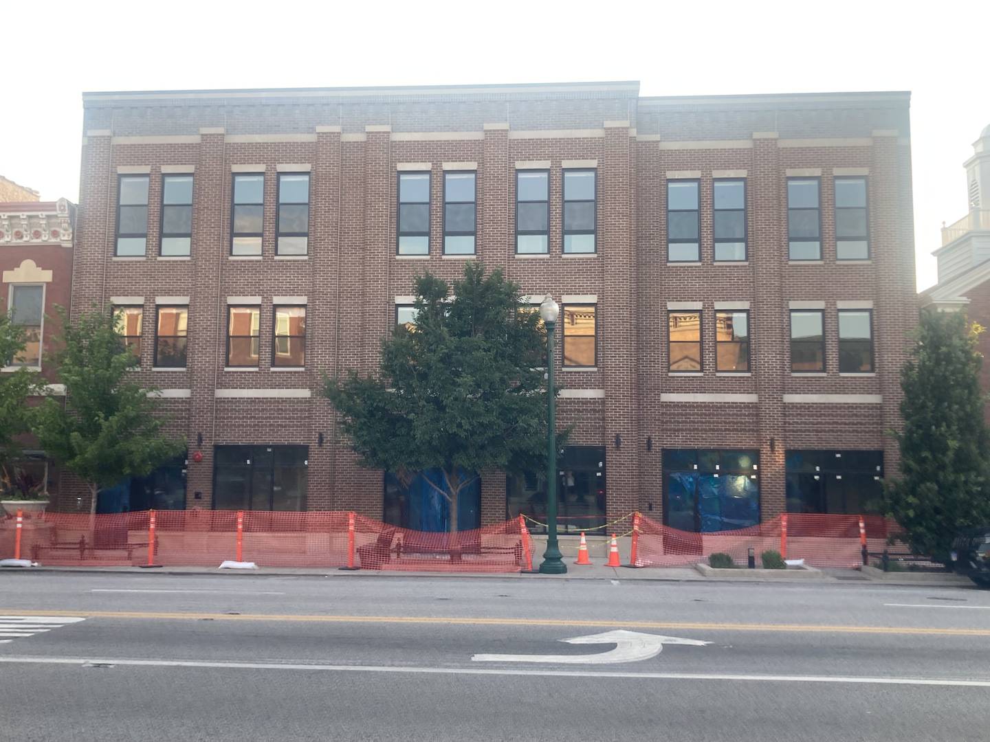 The new mixed-use building on State Street in downtown Lockport is nearing completion. 
Wednesday, July 2, 2025.