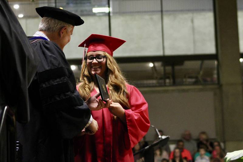 Sauk Valley Community College President David Hellmich made the presentation of diplomas to graduates on Friday, May 13, 2023.