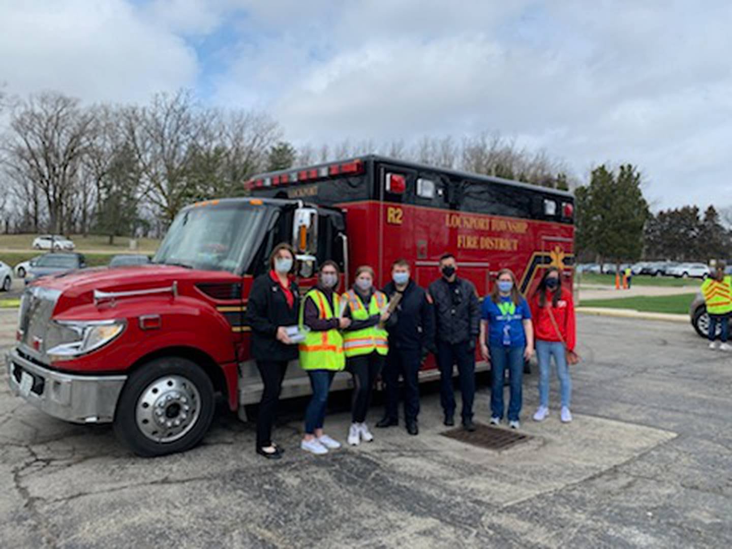 Lewis University nursing students were joined by the Lockport Township Fire District in offering WCHD assistance in vaccinating special needs residents on March 27 and April 17 on the Lewis campus. The district provided vaccine for those who chose the “drive-thru” option. Nanci Reiland, associate professor of nursing and director of continuing education, at Lewis University, is on the left.