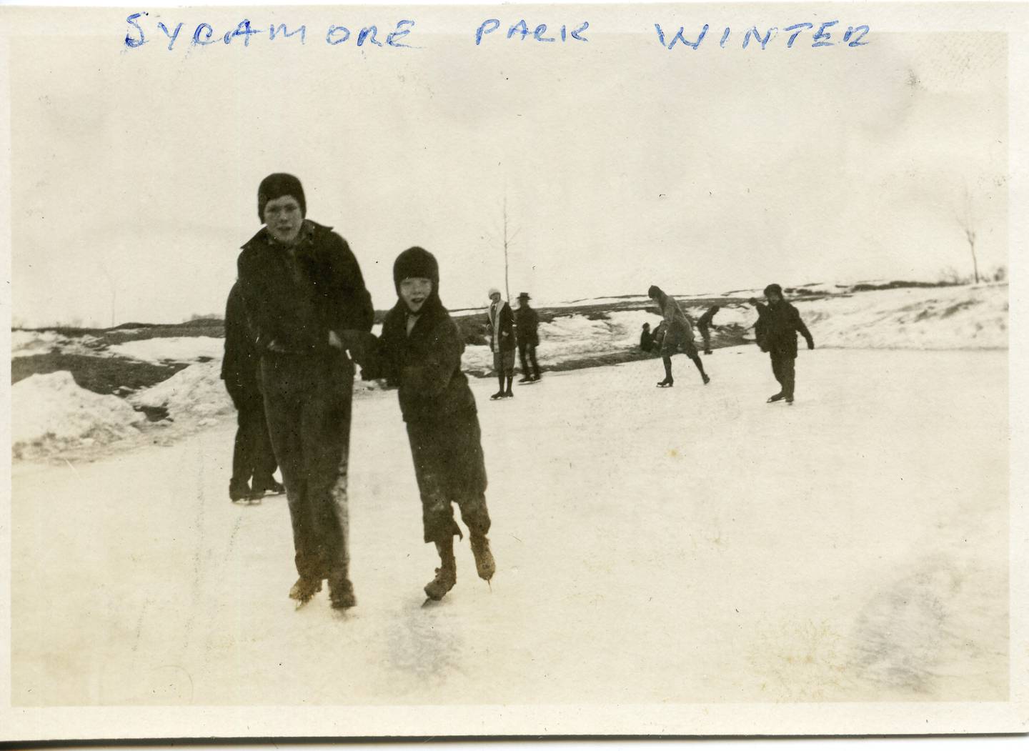 People ice skate in the Sycamore Park District in an undated photo. (Photo provided by Joiner History Room and DeKalb County History Center).