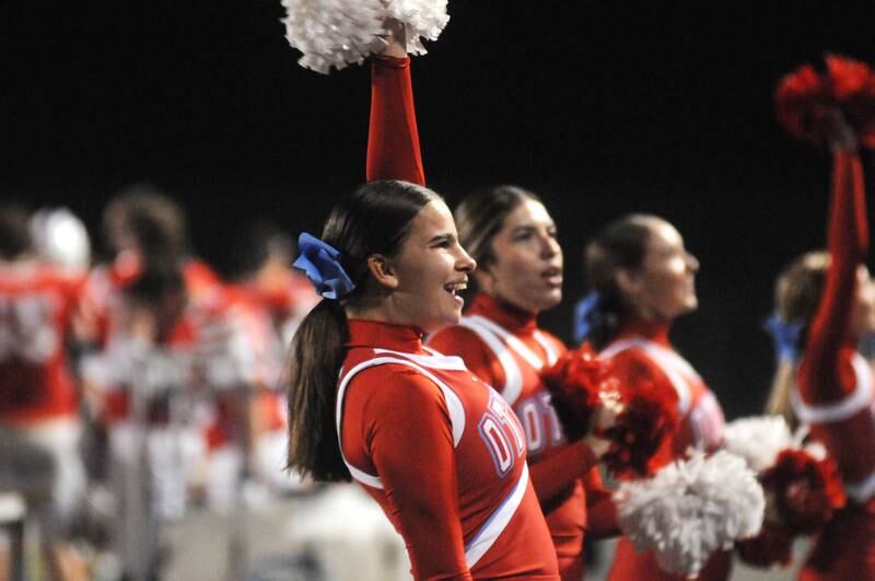 Ottawa's Maya Julian cheers at King Field on Friday, Sept. 15, 2023.