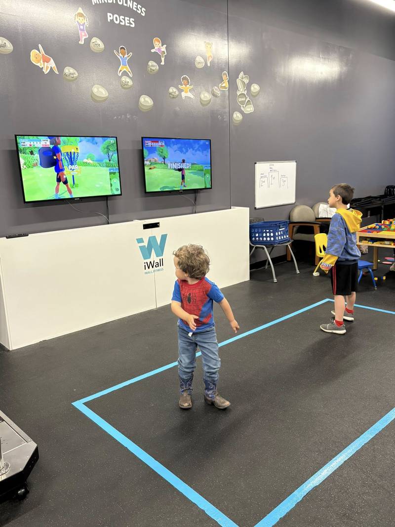 Children and families took part in virtual fitness games Saturday, April 26, 2025, during Health Kids Day at the Streator YMCA.