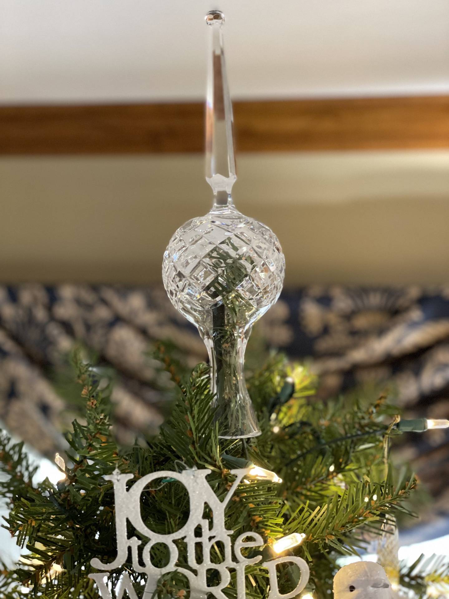 A spire-shaped tree topper shared by Larry and Billie Salcedo