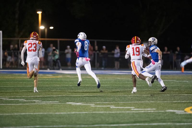 Geneva's Bennet Konkey runs a touchdown against Batavia on Friday, Oct. 3, 2025 in Geneva.