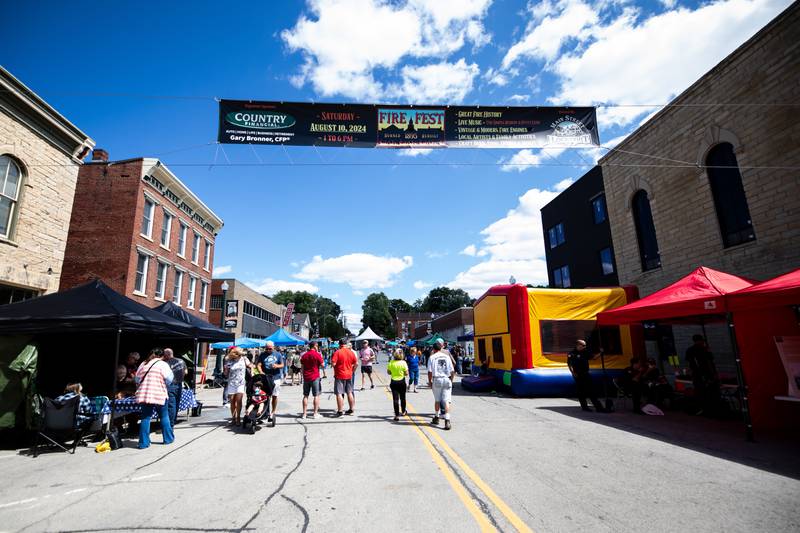 Attendees enjoy Fire Fest, held in Lockport's Historic District, on August 10, 2024.