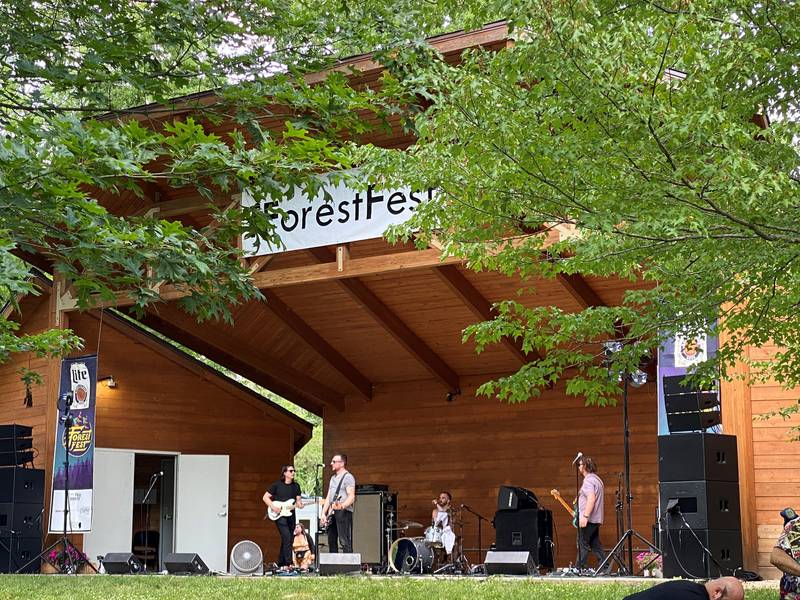 Milwaukee-based punk group Bad Year plays the stage at Goold Park in Morris during fForest Fest.