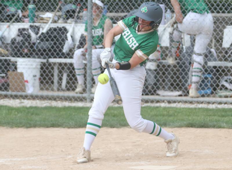 Seneca's Audry McNabb smacks a hit against St. Bede on Monday, May 12, 2025 at St. Bede Academy.