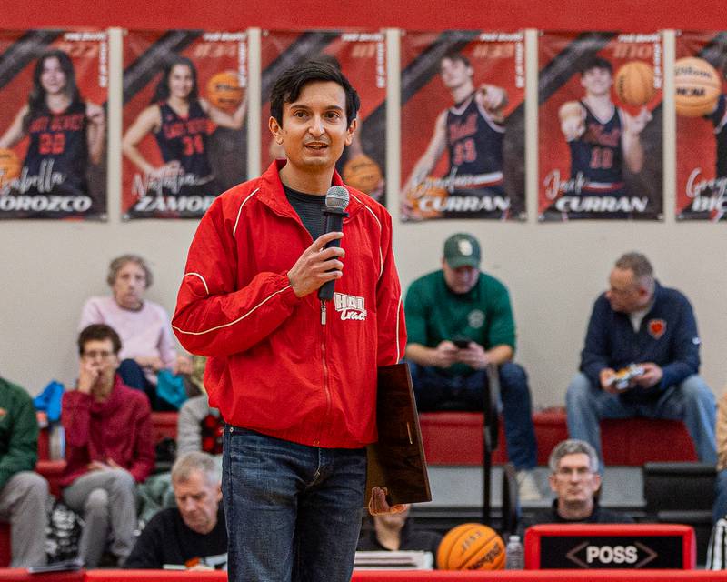 Al Baldonado speaks as he's inducted into the 2026 Hall High School Hall of Fame on Saturday, January 31, 2026 at Hall High School in Spring Valley.