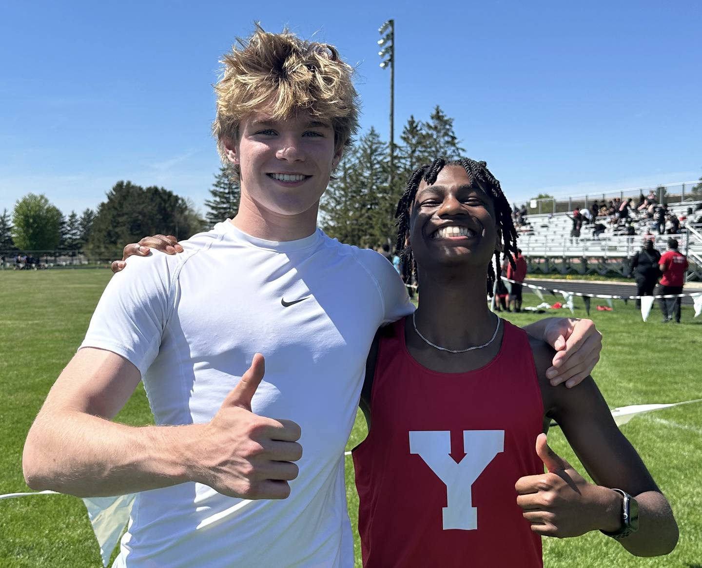 Yorkville's Aiden Kolkmeyer (left) and Peyden Shepherd