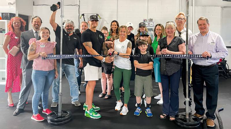 The Sycamore Chamber of Commerce welcoming ONE Gym with a ribbon-cutting