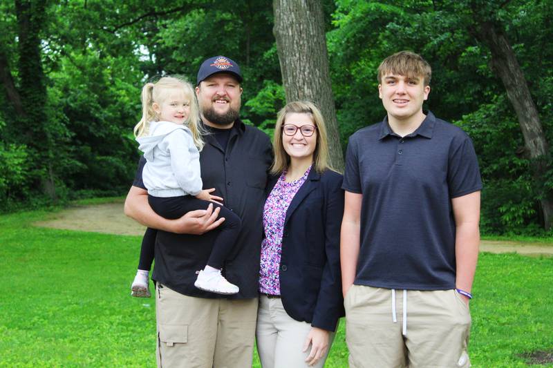 Giving back to their community is a point of pride for Rock Falls couple Devon Nicklaus and Emily Juist (pictured with their daughter Jessi and his son Jakob). They have provided families in need during Thanksgiving and Christmas with wholesome meals, and have launched a foundation to help teenage students with career opportunities.