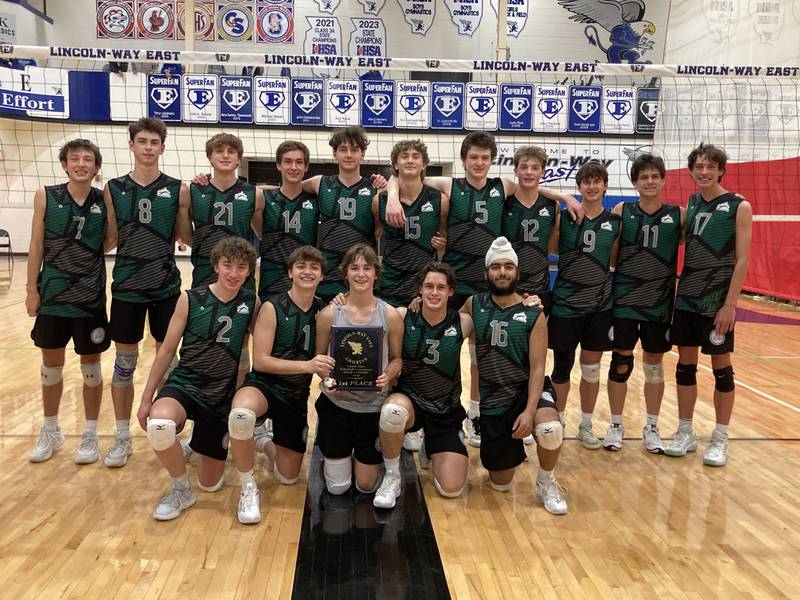 The Glenbard West boys volleyball team.
