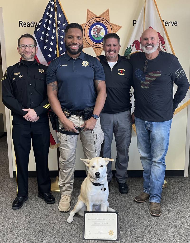 Pictured left to right: Deputy Commander Caleb Waltmire, Deputy Stewart Blouin, Undersheriff Bobby Richardson, Sheriff Dwight Baird.