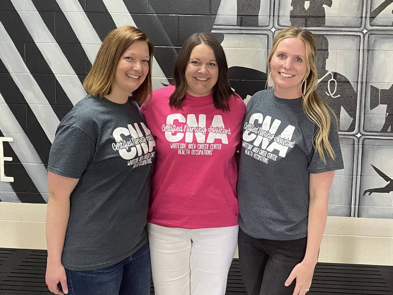 Jessie Houzenga, Carrie Widolff, and Sheila Fane are the Whiteside Area Career Center instructors who saw that 100% of this year's class passed the state exam.