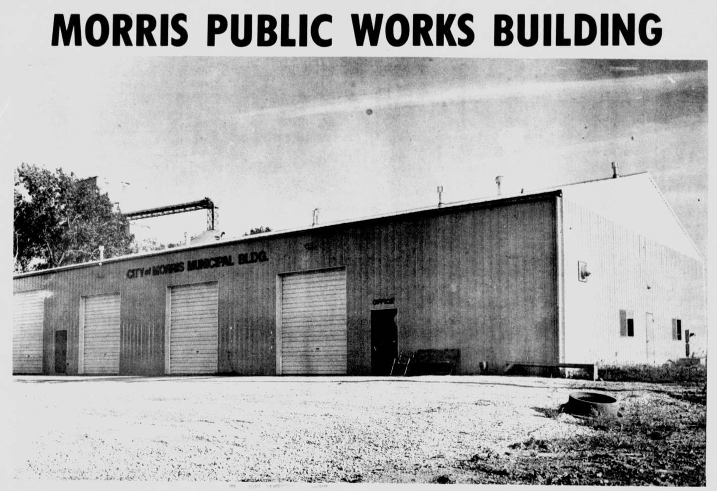 A photo of the old City of Morris Public Works building.