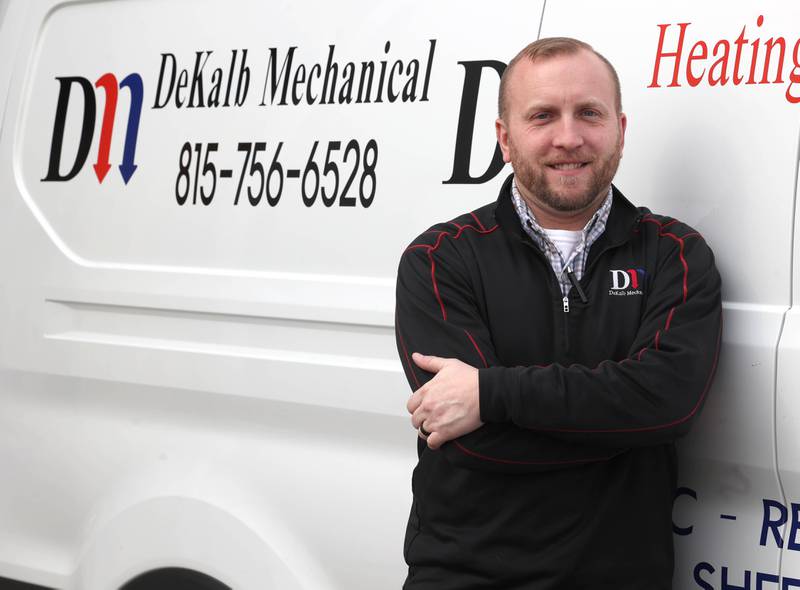 Kurt Mattson, president and owner at DeKalb Mechanical, Tuesday, Feb. 17, 2026, at his business in DeKalb.