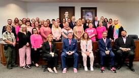 Lee County court staff members wear pink for breast cancer awareness