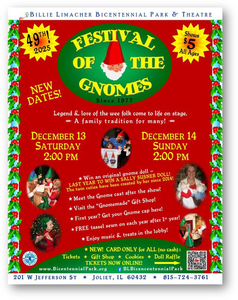 The 49th annual Festival of the Gnomes takes the stage at Billie Limacher Bicentennial Park Theatre Dec. 13-14.