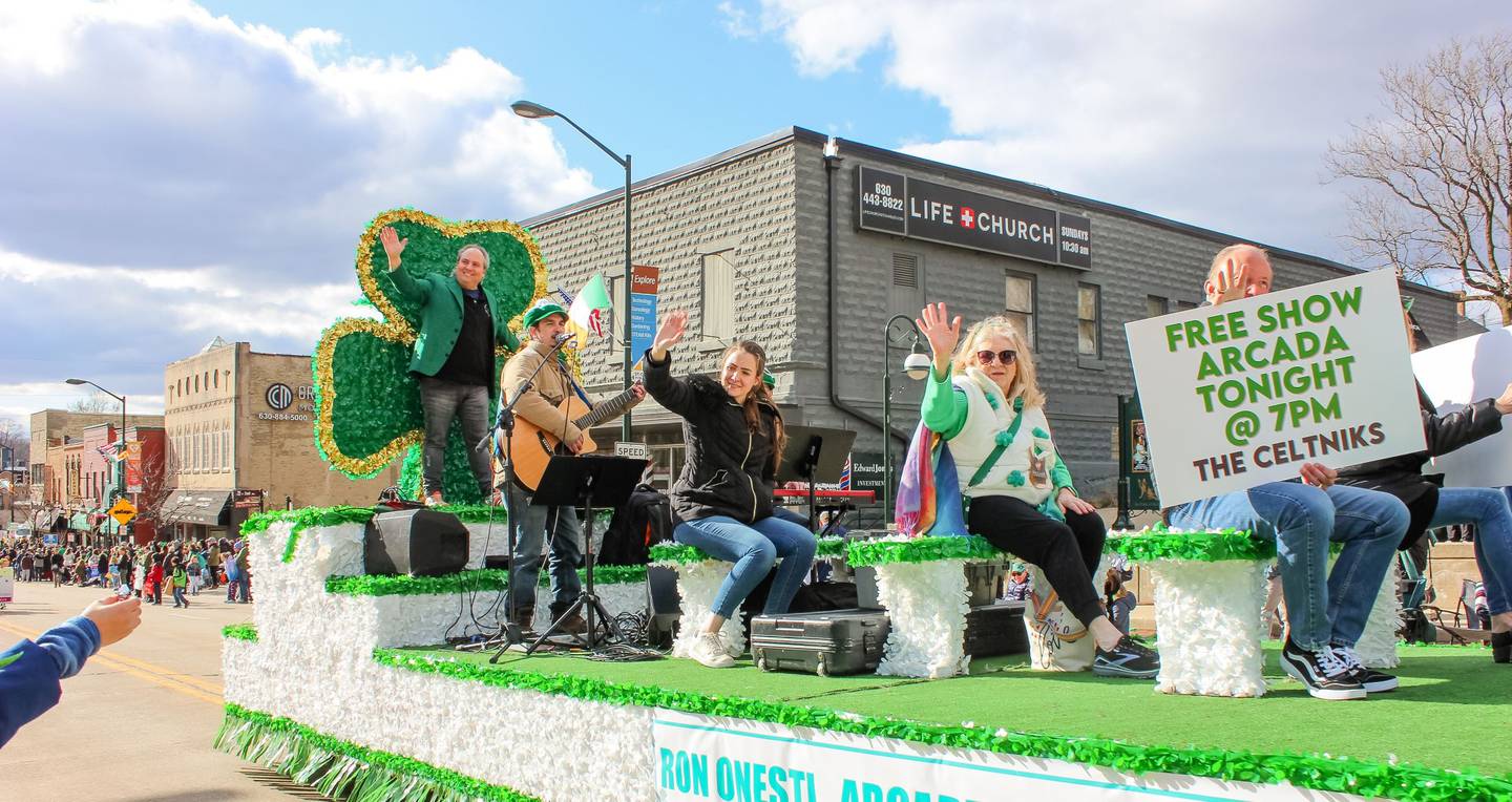 The Arcada Theatre won Best of Show in the 2024 St. Patrick's Day Parade in St. Charles.