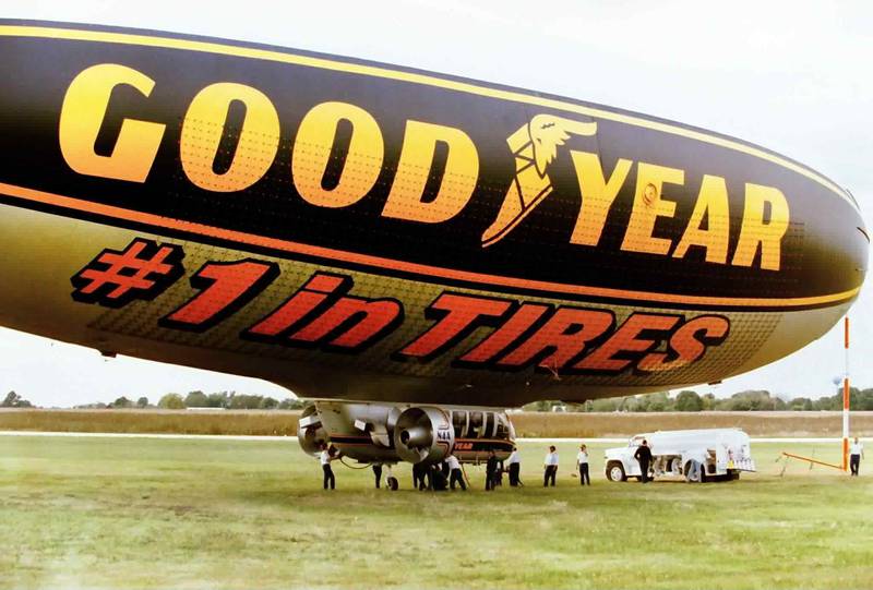 The Goodyear blimp landed at the Illinois Valley Regional Airport on Sept. 19, 1996 in Peru. The blimp was headed to Iowa City When 50mph winds caused them to burn more fuel therefore, the crew had to make a necessary stop in Peru.