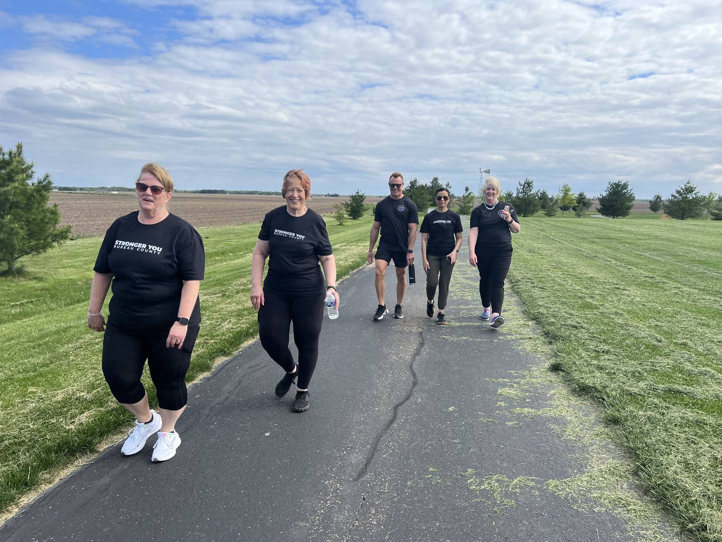 For a first project the Better You Bureau County group determined to create an "active living" and "positive health messages” path utilizing the Zearing Park walking path in Princeton. The idea was to encourage those using the path to increase their strength by performing various exercises along the path as well as promoting positive messaging to increase mental health wellness.