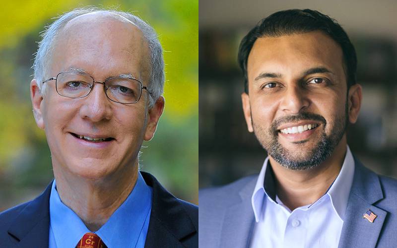 Bill Foster, left, and Qasim Rashid are democratic candidates for congress in the 11th district.