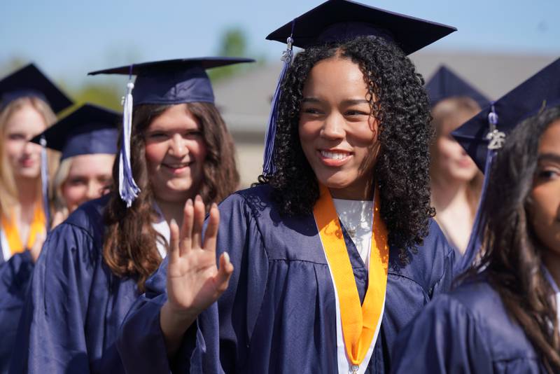 Members of the Cary-Grove High School class of 2026 celebrate their commencement on May 16, 2026.