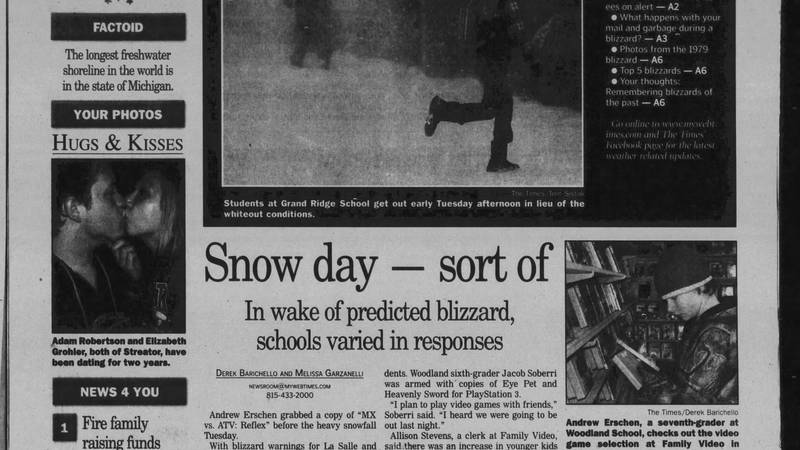 Historical covers from February 2: When Blizzards hit northern Illinois