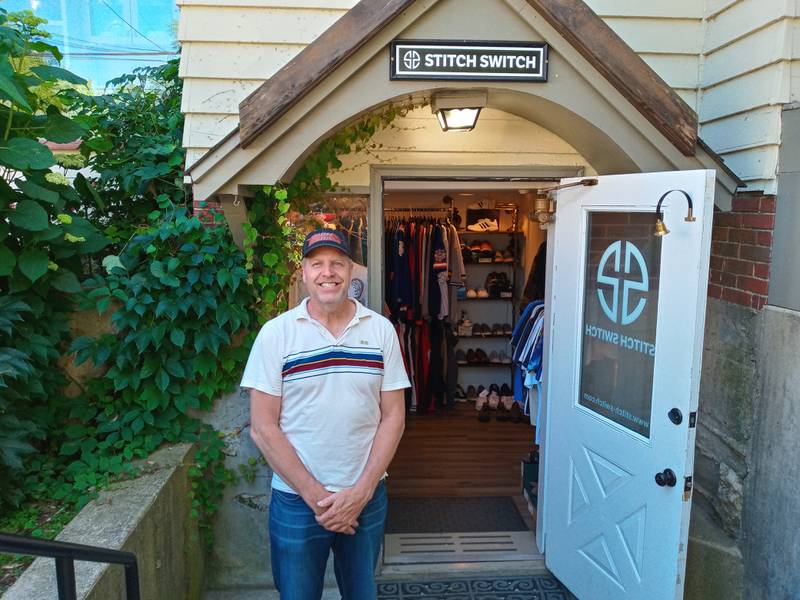 David Herda at his men's consignment store, Stitch Switch, 310 Campbell St., Geneva. Herda said women have been doing consignment and resale for years – and now men are catching up.