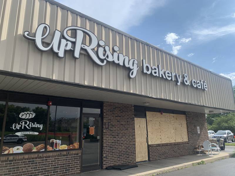 Vandals damaged Uprising Bakery & Cafe, 2104 Algonquin Road, in Lake in the Hills, overnight on July 23, 2022. The business has faced harassment and opposition over a planned drag show.