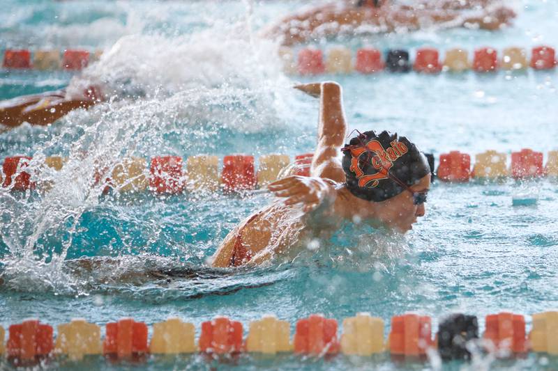 DeKalb - Sycamore's Hannah Raetzke competes in the 200 Yard IM at the DeKalb - Sycamore co-op swim meet on Thursday, Sept.30,2022 in DeKalb.