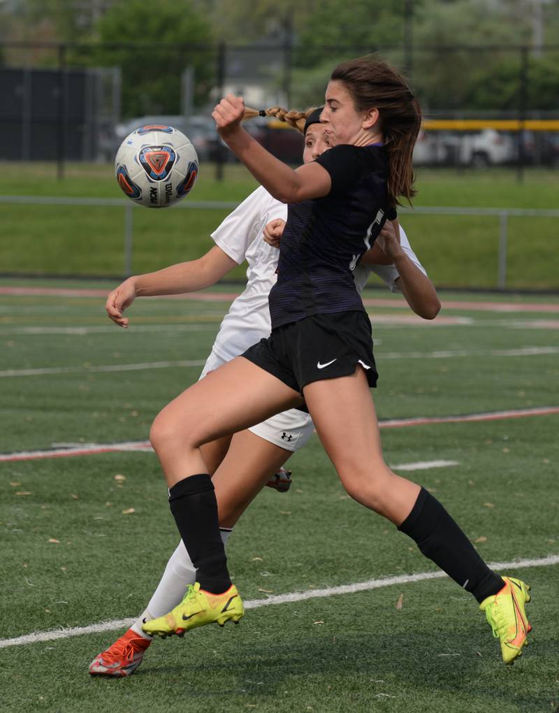 Downers Grove North's  Katelyn Hennelly makes her way towards the goal during the regional final game against Glenbard East  Friday May 20, 2022.