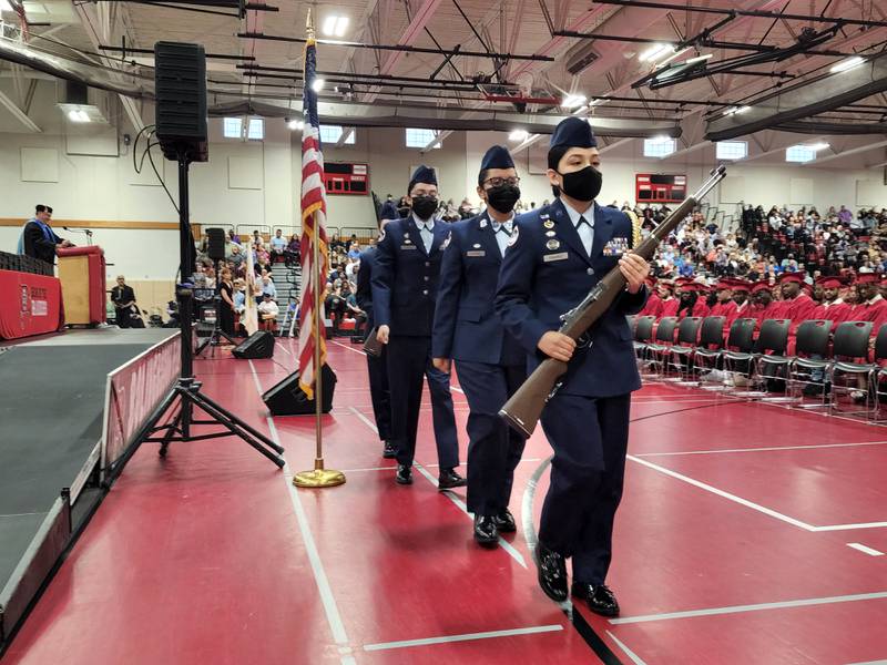 Bolingbrook High School’s Air Force Junior ROTC IL-091 earned an overall unit assessment score of Exceeds Standards during its unit evaluation on April 22, 2022. This rating is the highest rating attainable.