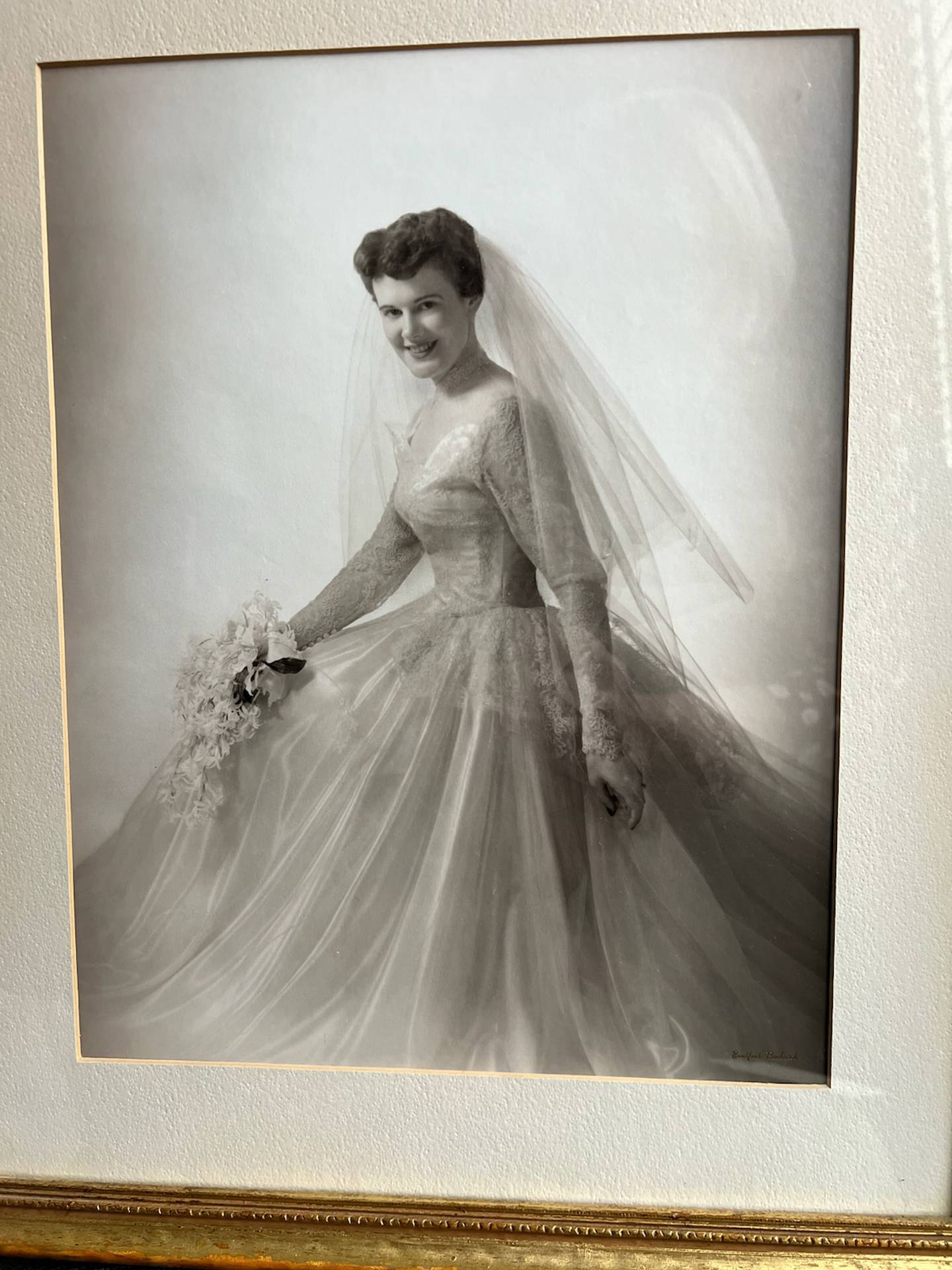 A wedding photo of Irene Napier in 1951.