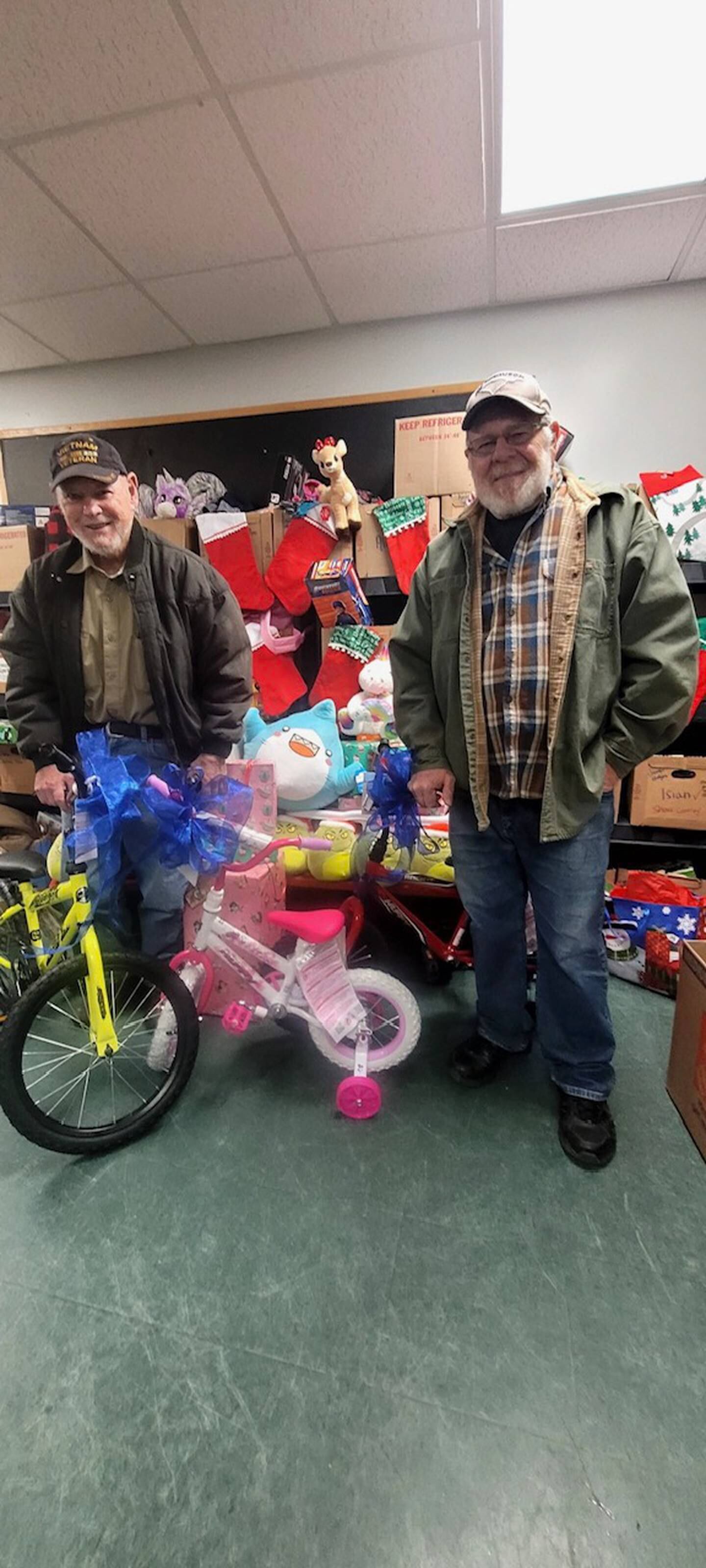 Plainfield resident Terri Horwath has been collecting donations for residents of North Carolina who have been trying to recover from the devastating hurricanes that hit the area in September.  Here are members of the Enon Baptist Church in Marshall, N.C. , the church Horwath has been working with, and some of the items collected for Christmas.