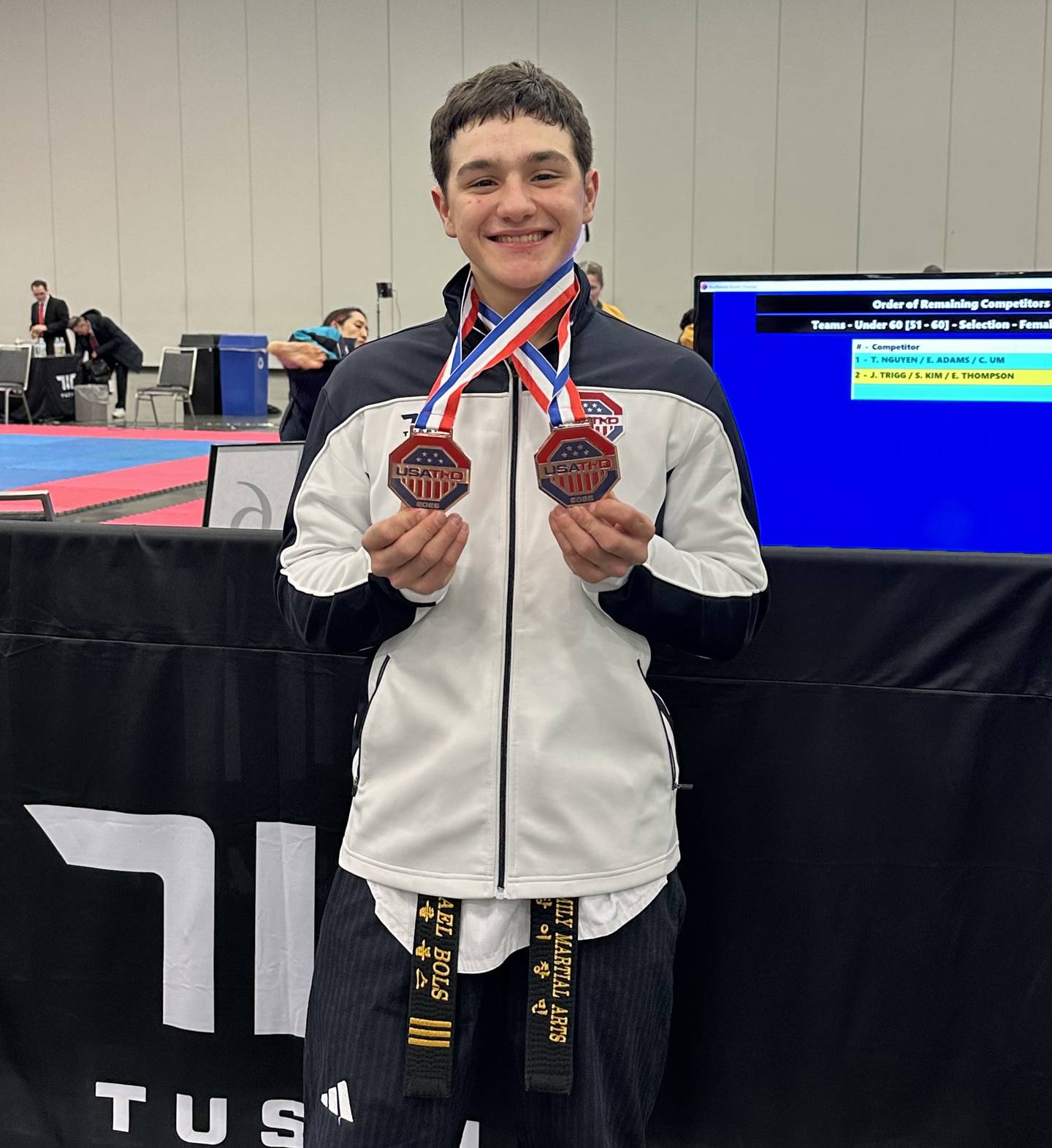 Michael Bols, 16, of Mazon, wins bronze medals at USA Team Trials 2025 Freestyle individual and Pair - taekwondo