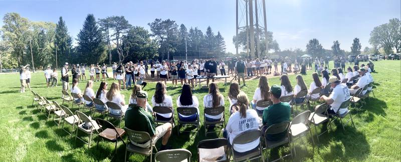 Friends, family and alumni came out for the state championship ring ceremony for the St. Bede softball team Saturday.