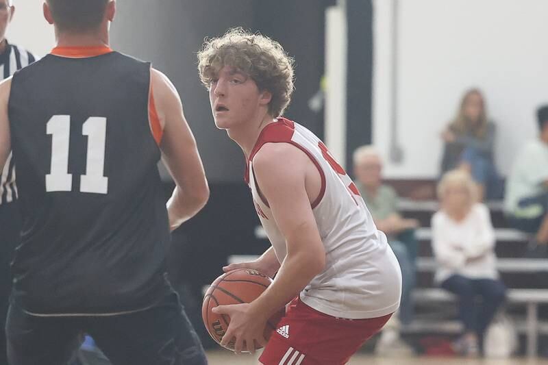 Marmion’s Joey Lramer looks for a play against Minooka at the 37th Morris Boys Shootout on Tuesday, June 25, 2024.