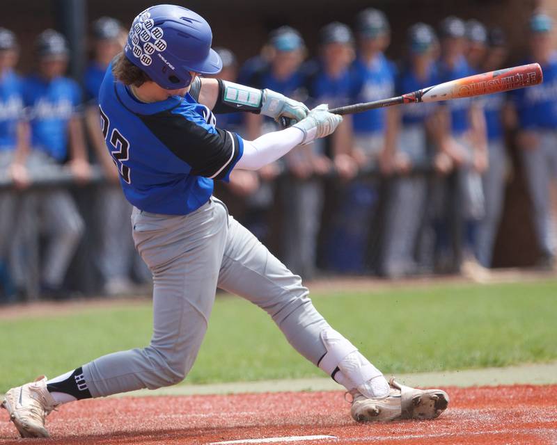 St. Charles North's Mike Buono looks for a hit against St. Charles East  on Saturday April 27, 2024 in St. Charles.