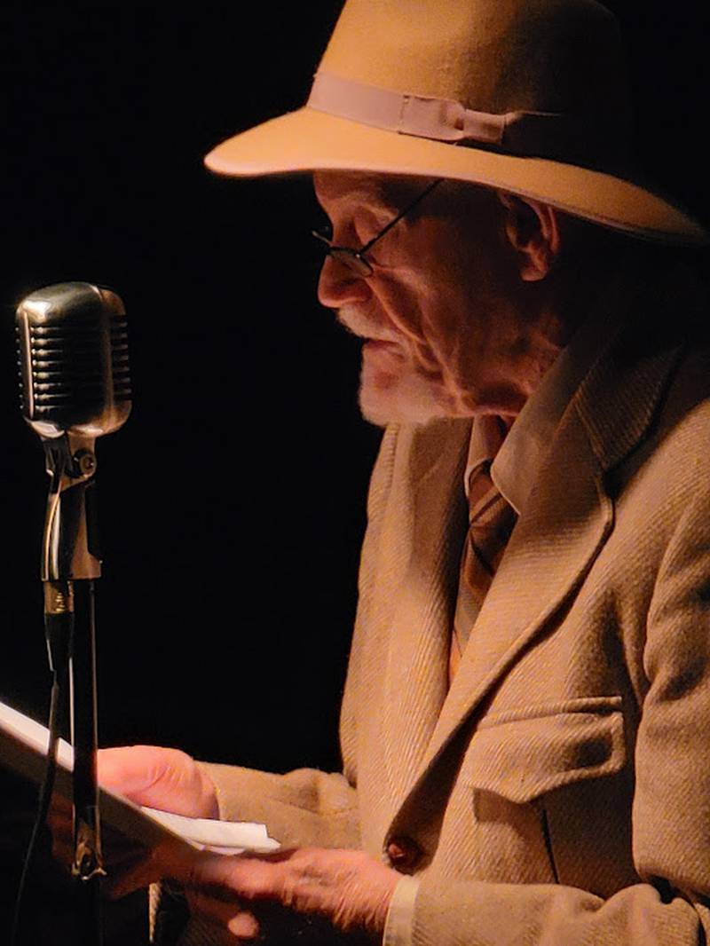 Egon Schein in performance as Old Man Potter in Improv Playhouse Radio Theatre's production of "It's a Wonderful Life."