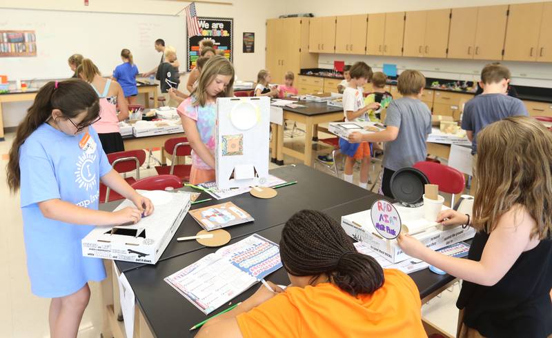 Students create a mini skate parks during Camp Invention at Central Intermediate School on Thursday, June 15, 2023 in Ottawa.