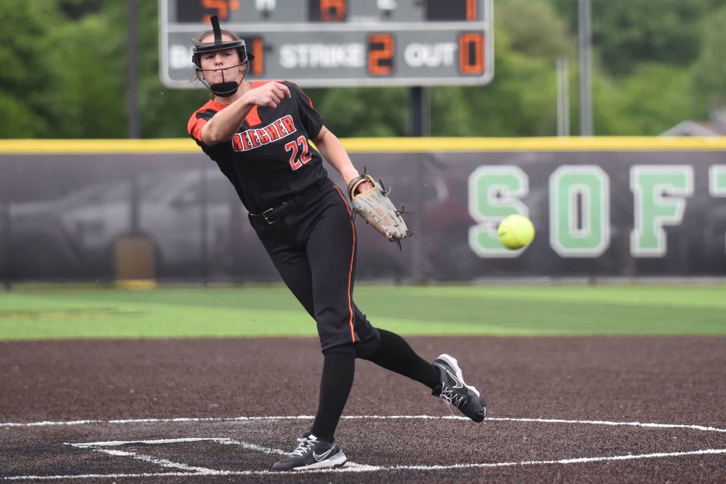 Beecher's Taylor Norkus throws a pitch during the Class 2A Seneca Sectional semifinals against Herscher Tuesday, May 27, 2025.