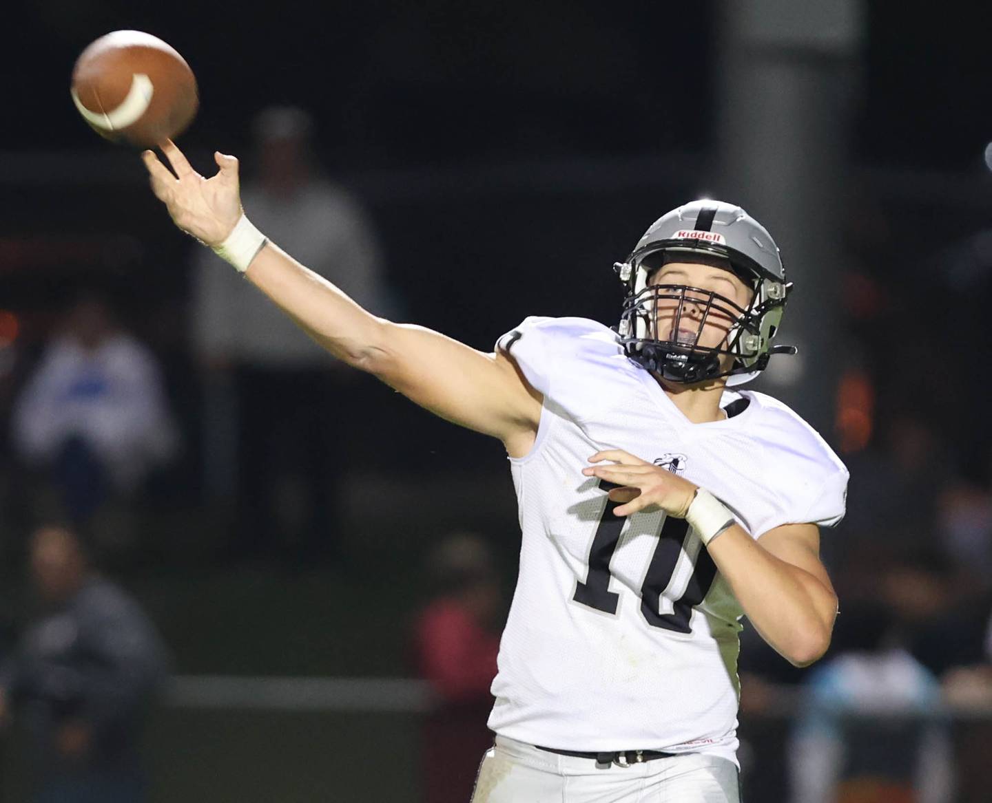 Kaneland's Troyer Carlson throws a pass during their game Friday, Sept. 29, 2023, at Sycamore High School.