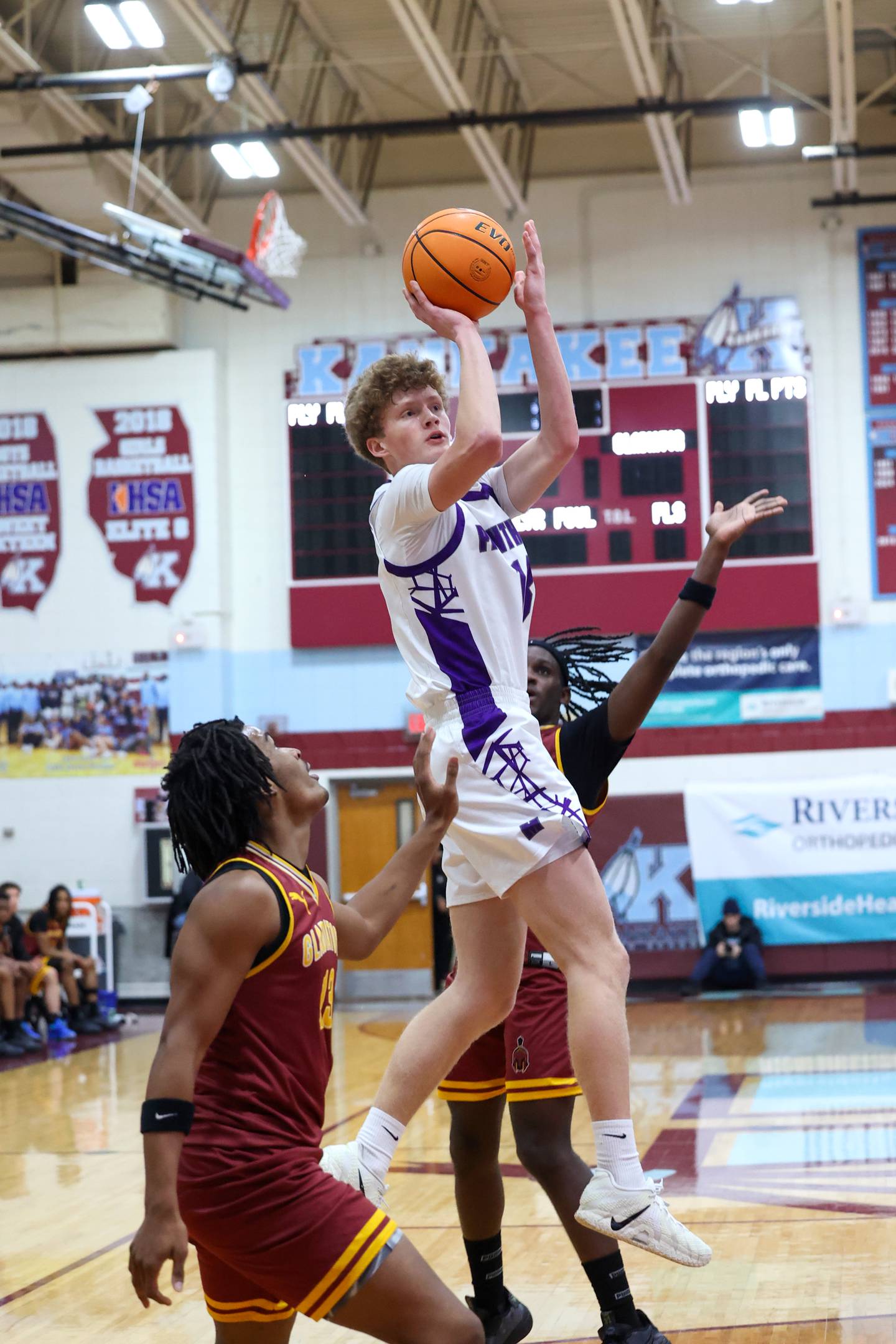 Manteno's Ramsey Owens shoots the ball during the Panthers' 65-52 loss to Christ the King in the Kankakee Holiday Tournament blue bracket championship game on Sunday, Dec. 28, 2025.