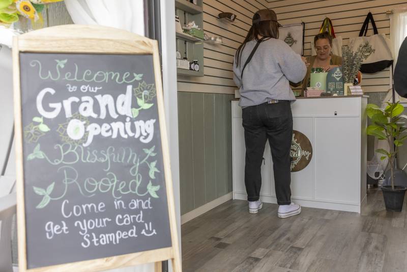 Blissfully Rooted was one of twelve new shops that opened their doors for Market On Mill on May 3, 2025 in Utica, Illinois.