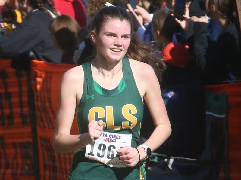 Crystal Lake South's Laynie Ripley competes in the Class 2A Cross Country race on Saturday, Nov. 4, 2023 at Detweiller Park in Peoria.