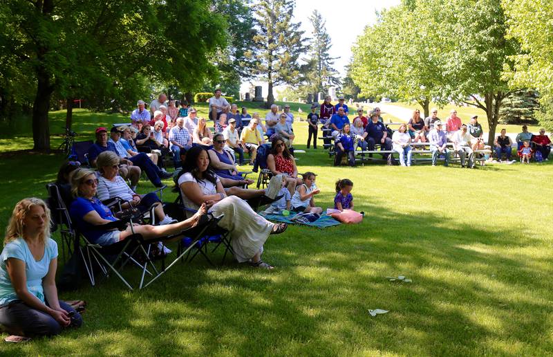 People gathered at the Memorial Day ceremony on Monday, May 29, 2023 at Blackberry Township Cemetery in Elburn.