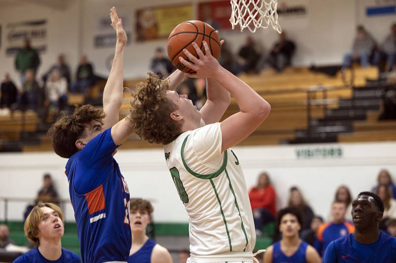 Rock Falls’ Kuitim Heald goes to the hoop Friday, Feb. 10, 2023 against Genoa-Kingston.