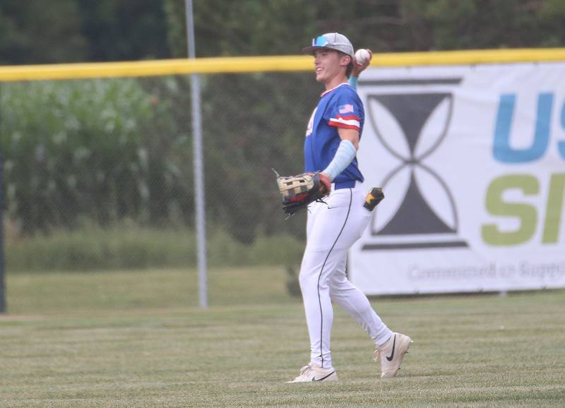 Morris's Brett Bounds plays during the ICA Senior Baseball All Star Game on Monday, June 30, 2025 at Schweickert Stadium in Peru.