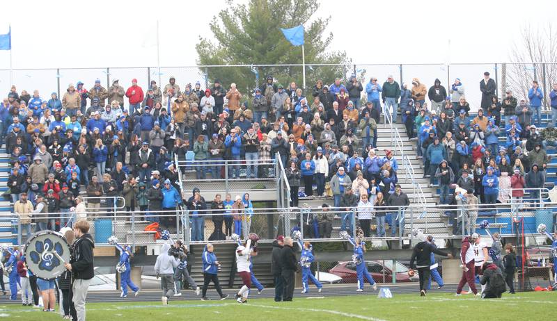 Princeton Tiger fans fill the stadium before the game against Montini Catholic during the Class 3A quarterfinal game on Saturday, Nov. 16, 2024 at Bryant Field in Princeton.